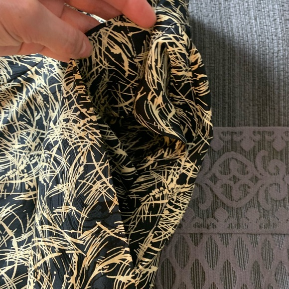 Vintage Doncaster Silk Midi Skirt Black Gold Abstract - Picture 6 of 9